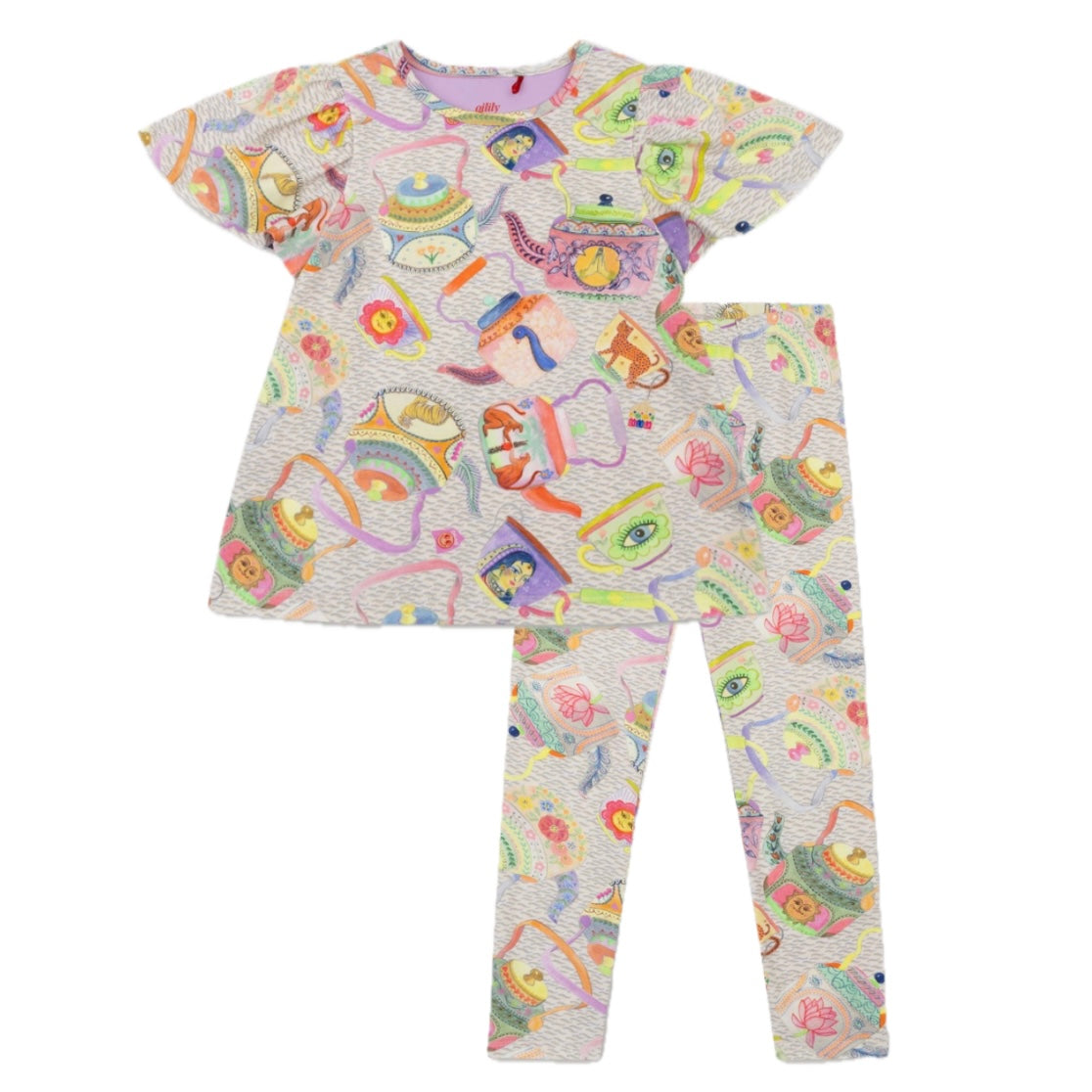 Oilily Girls White Capchai Legging Set