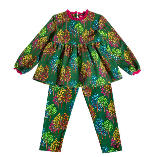 Girls Green Flower Set