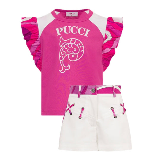 Girls Pink Short Set