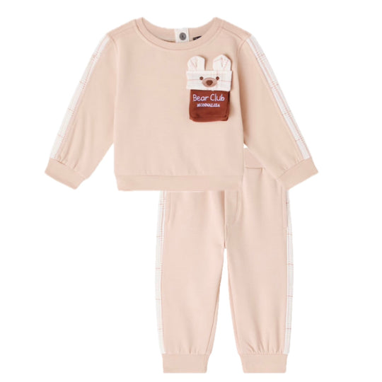 Baby Boys Beige Teddy Tracksuit