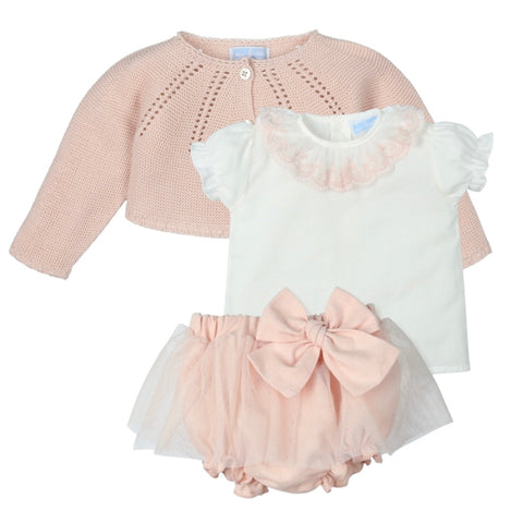 Mac Ilusion Baby Girls Pink Bow Set