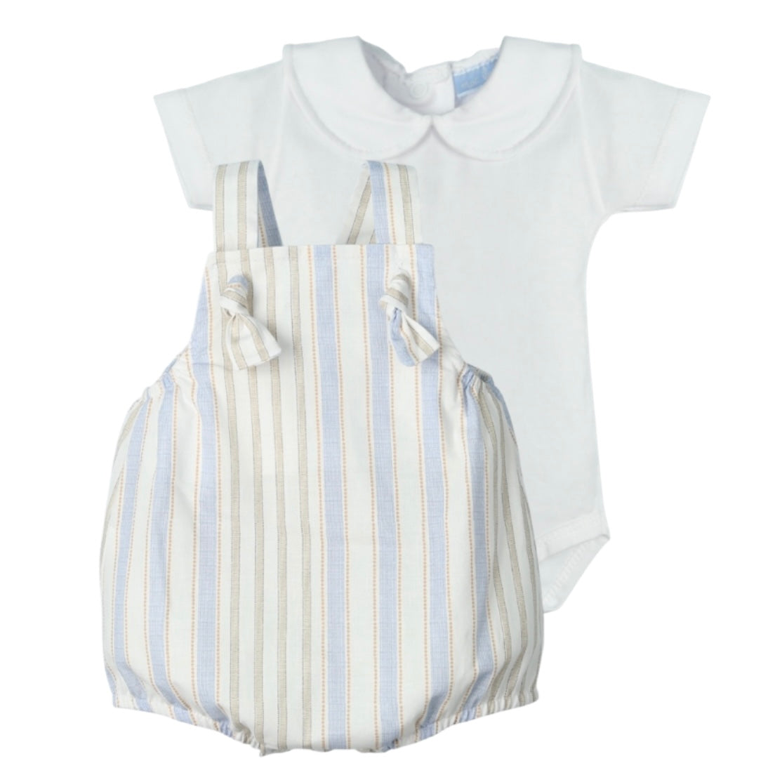 Mac Ilusion Baby Boys Blue Stripe Romper Set