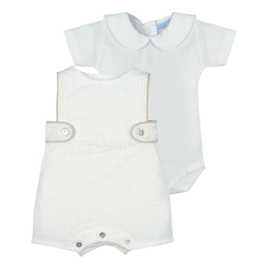 Baby Boys Cream Romper Set