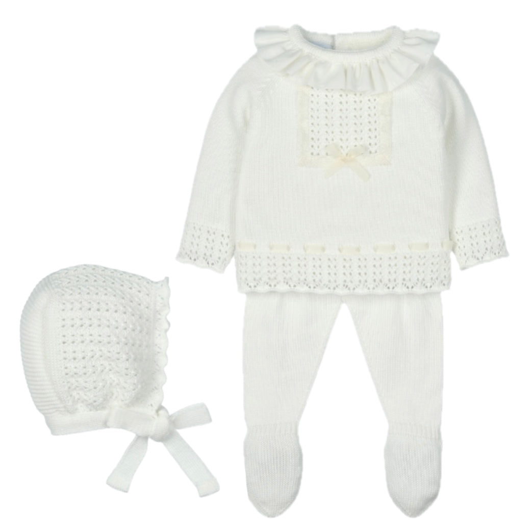 Mac Ilusion Baby Girls Cream Knitted Set