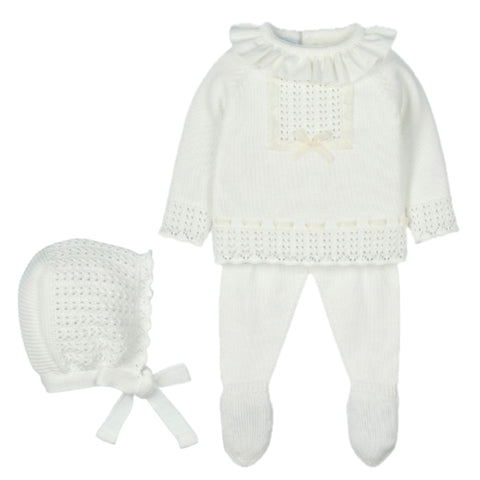 Mac Ilusion Baby Girls Cream Knitted Set