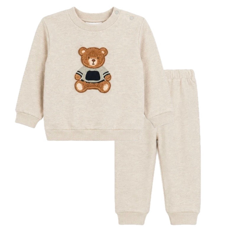 Boys Beige Teddy Tracksuit