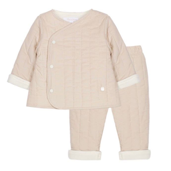 Baby Boys Beige Quilted Set