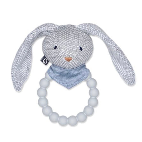 Blue Rabbit Silicone Teething Rattle