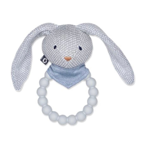 Blue Rabbit Silicone Teething Rattle