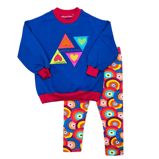 Girls Blue Zig Zag Legging Set