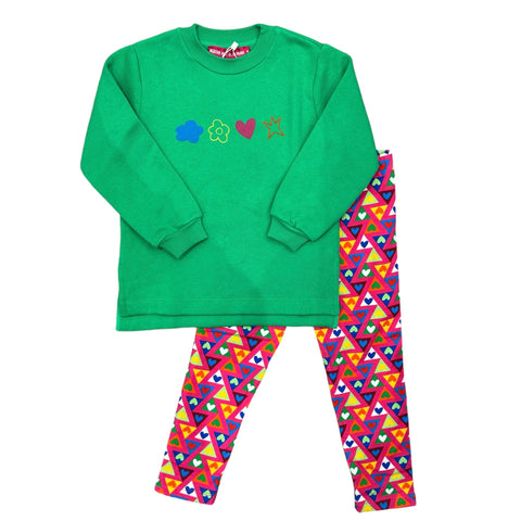 Agatha Ruiz De La Prada Girls Green Crayon Legging Set