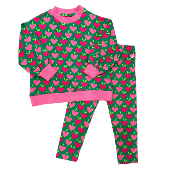 Girls Multicoloured Strawberry Legging Set