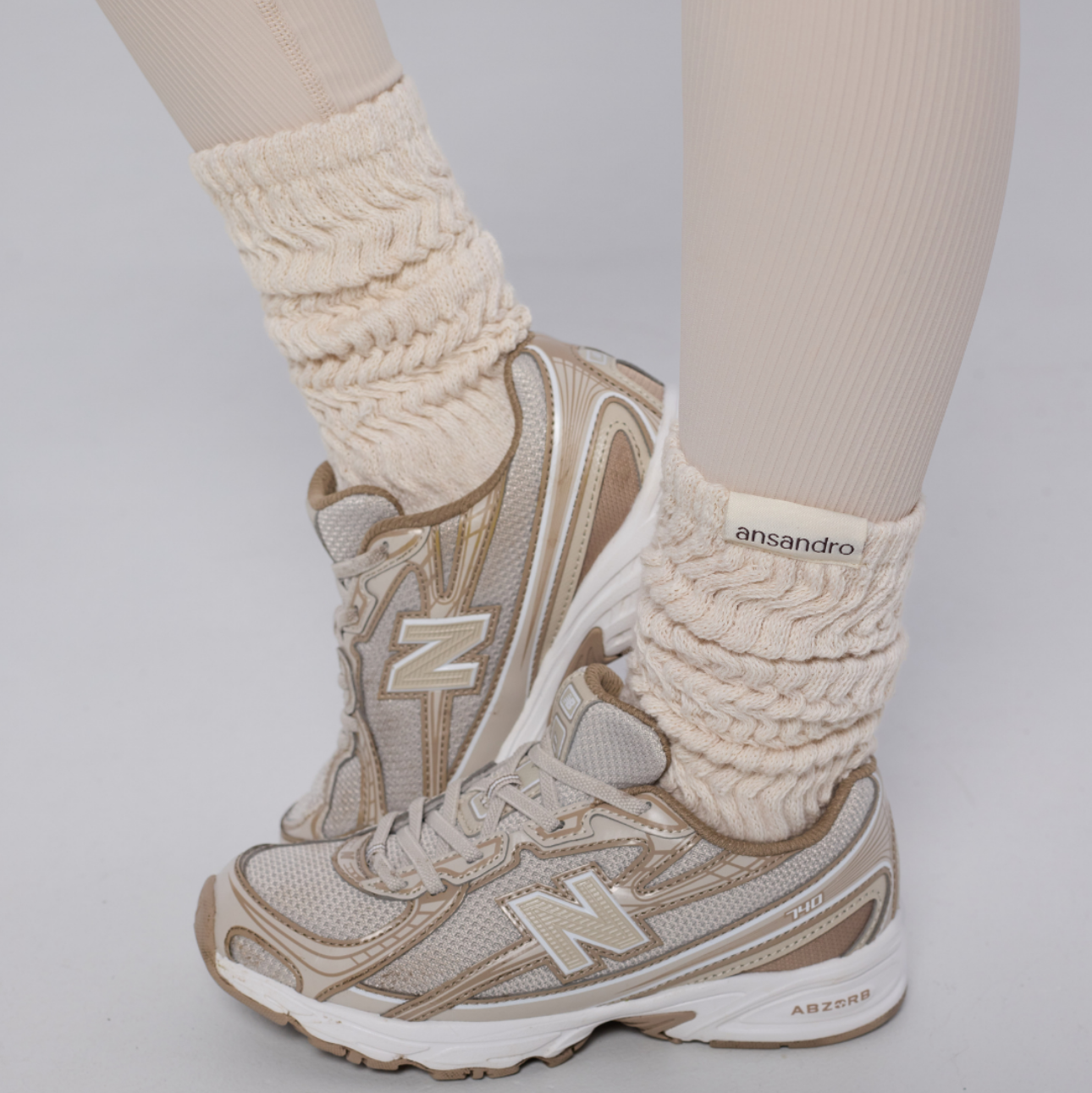 Ansandro Girls Cream Slouch Socks
