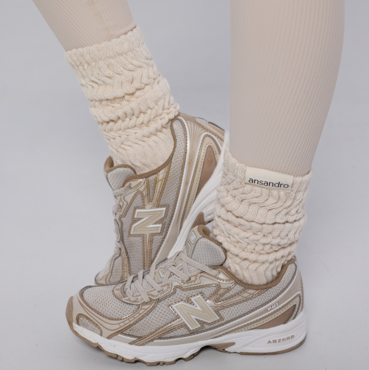 Ansandro Girls Cream Slouch Socks