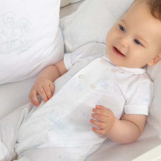 Baby Boys White Romper