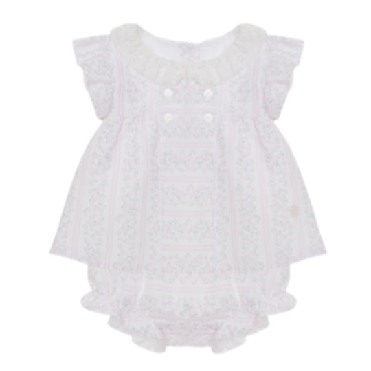 Baby Girls White Ditsy Short Set
