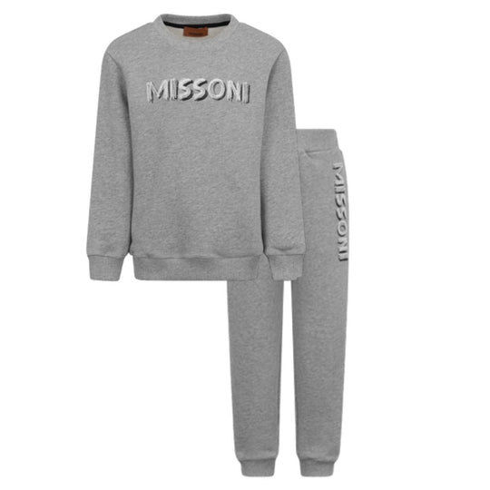 Boys Grey Logo Tracksuit