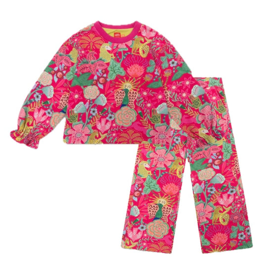 Girls Bright Rose Hoossel Tracksuit