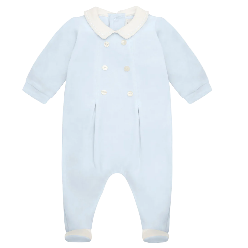 Emile Et Rose Baby Boys Velour Babygrow