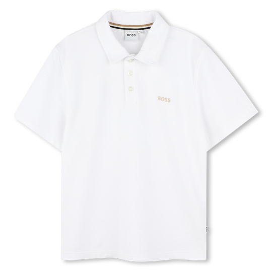 Boys White Short Sleeve Polo