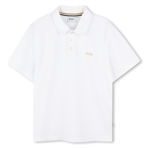 Boss Boys White Short Sleeve Polo