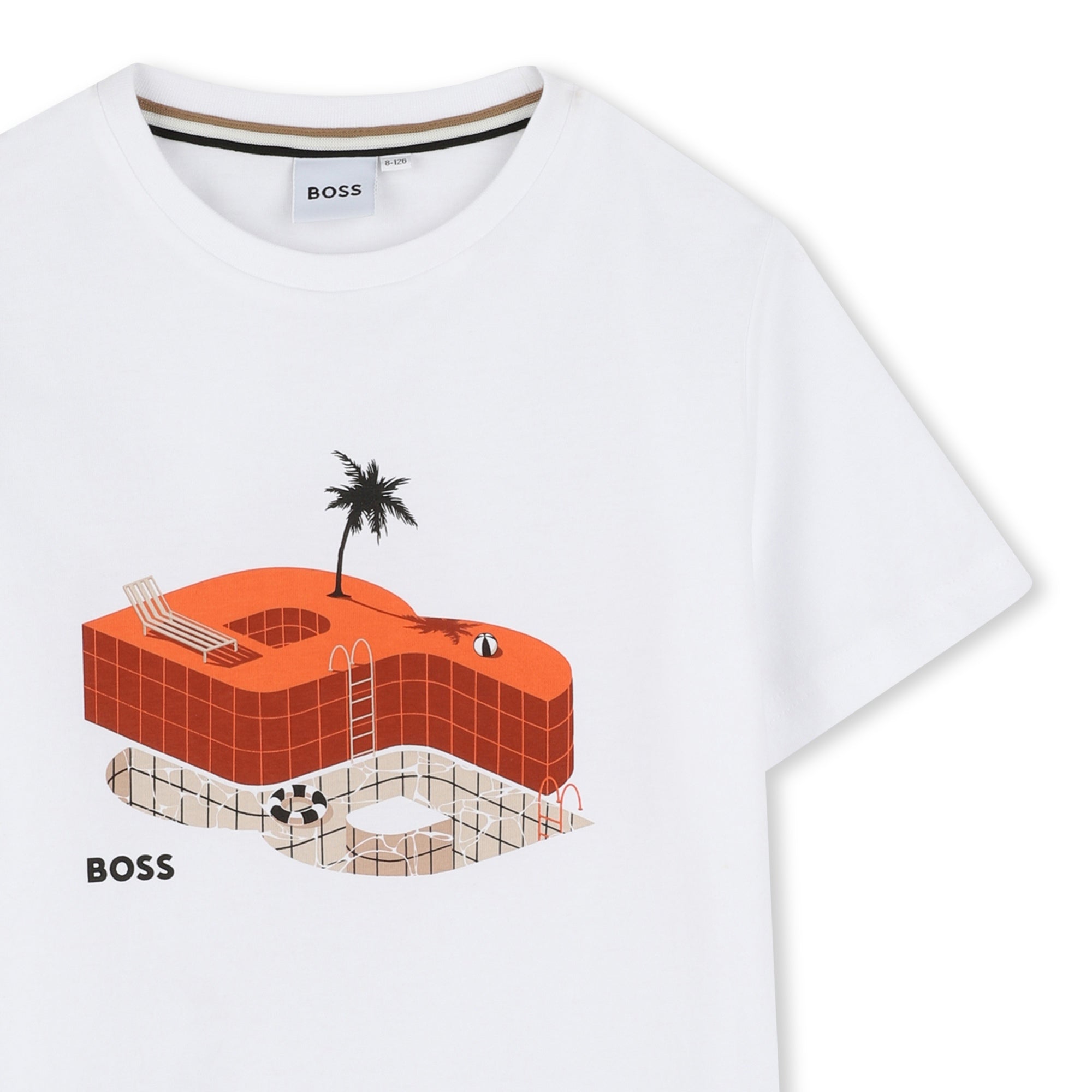 Boss Boys White Short Sleeves T-Shirt