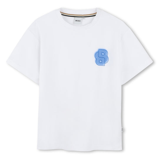 Boys White Short Sleeves T-Shirt