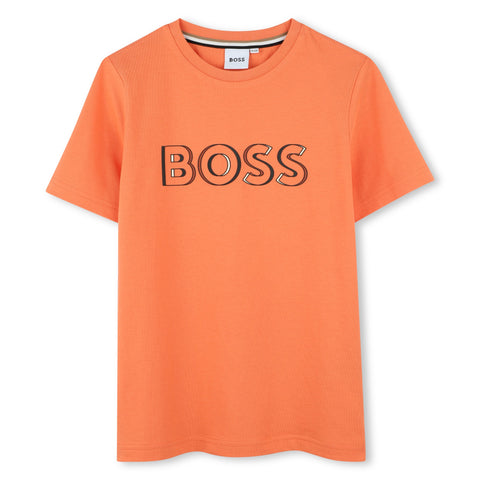 Boss Boys Orange Short Sleeves T-Shirt