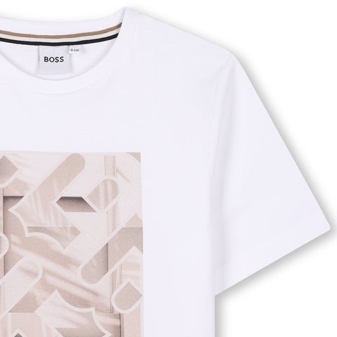 Boss Boys White Short Sleeve T-Shirt