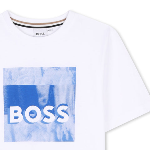 Boss Boys White Short Sleeve T-Shirt