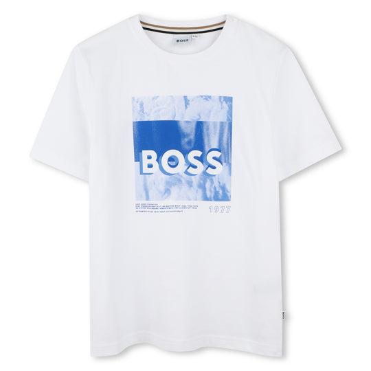 Boys White Short Sleeve T-Shirt