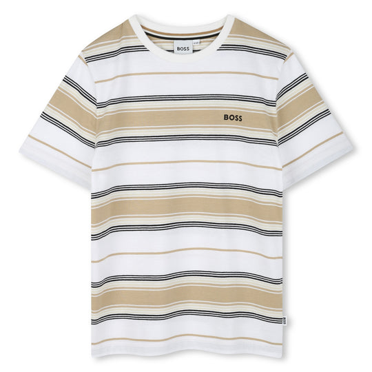 Boys Beige Stripe T-Shirt
