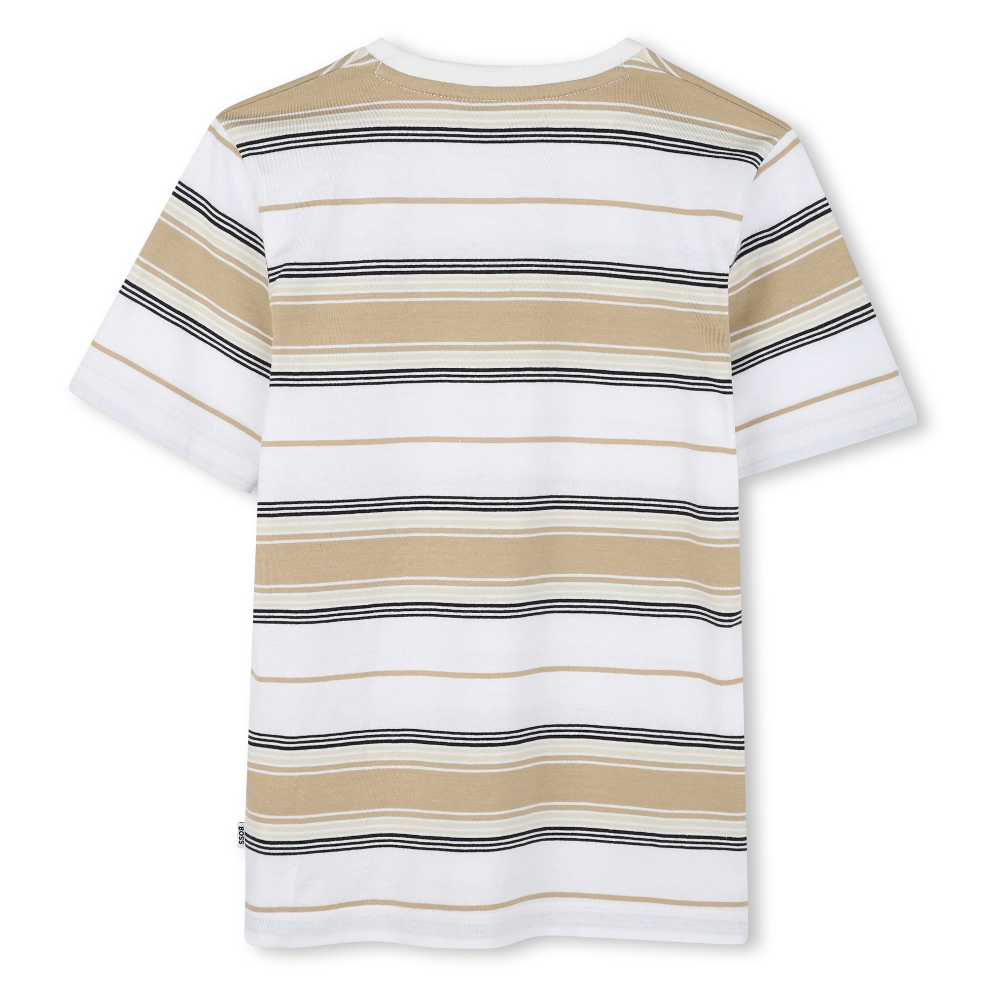 Boss Boys Beige Stripe T-Shirt