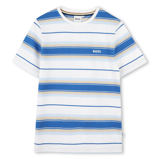 Boys Blue Stripe Short T-Shirt