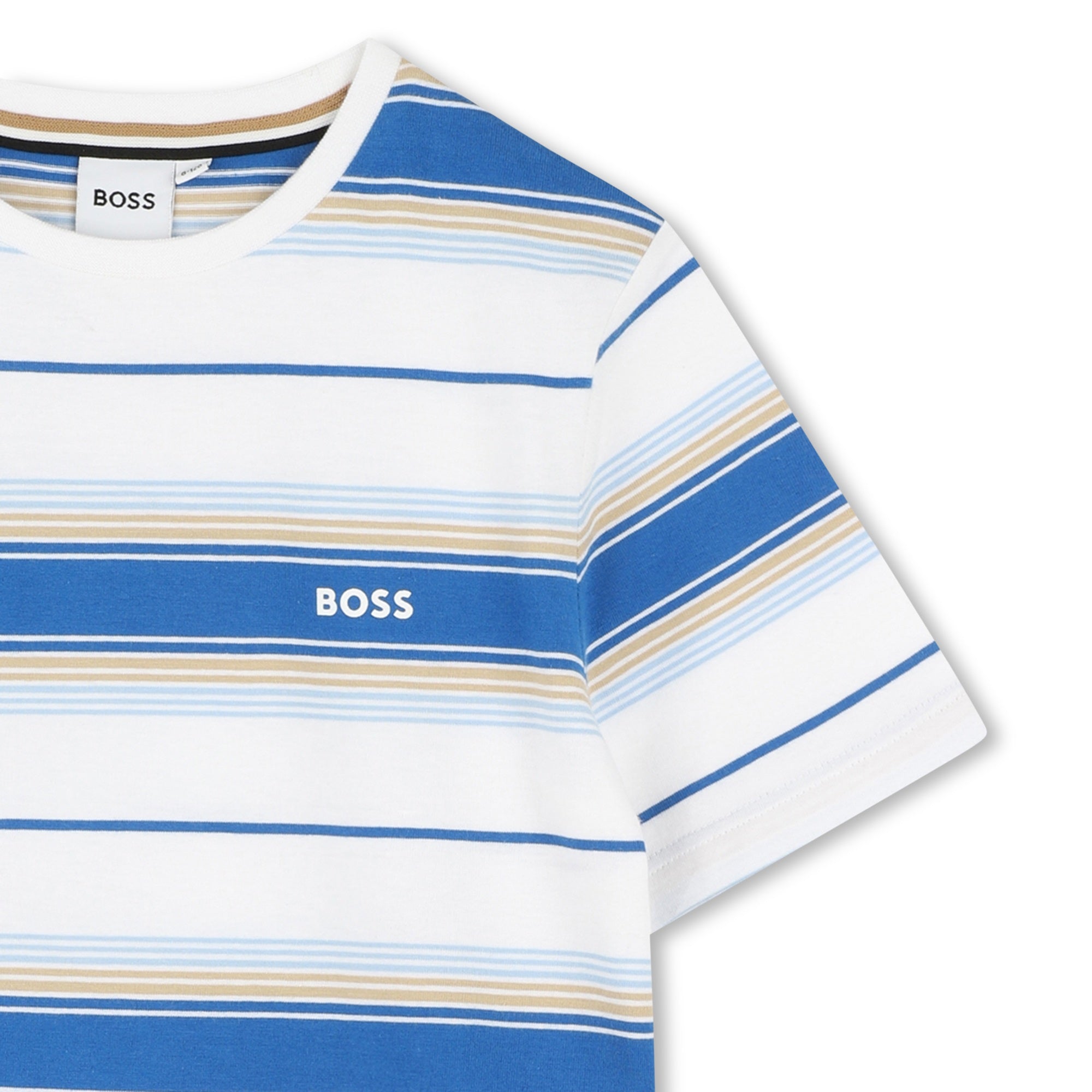 Boss Boys Blue Stripe Short T-Shirt