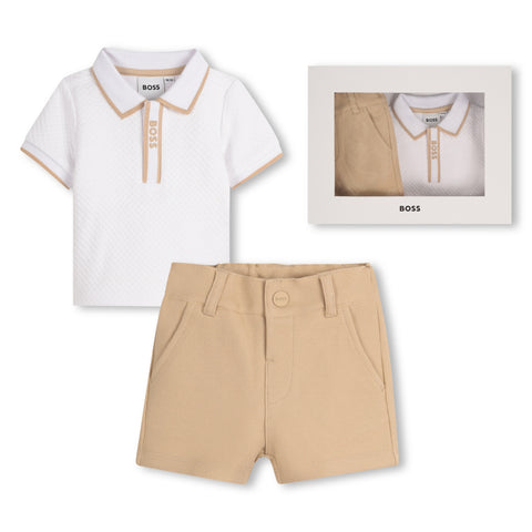 Boss Boys White Polo Set