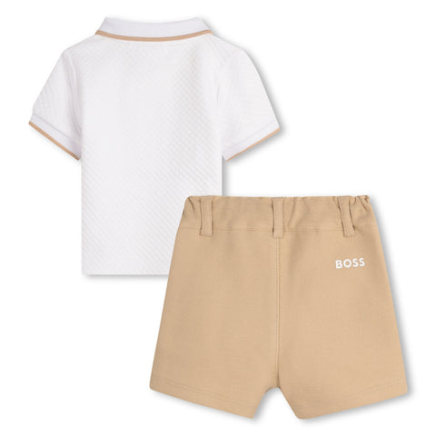 Boss Boys White Polo Set