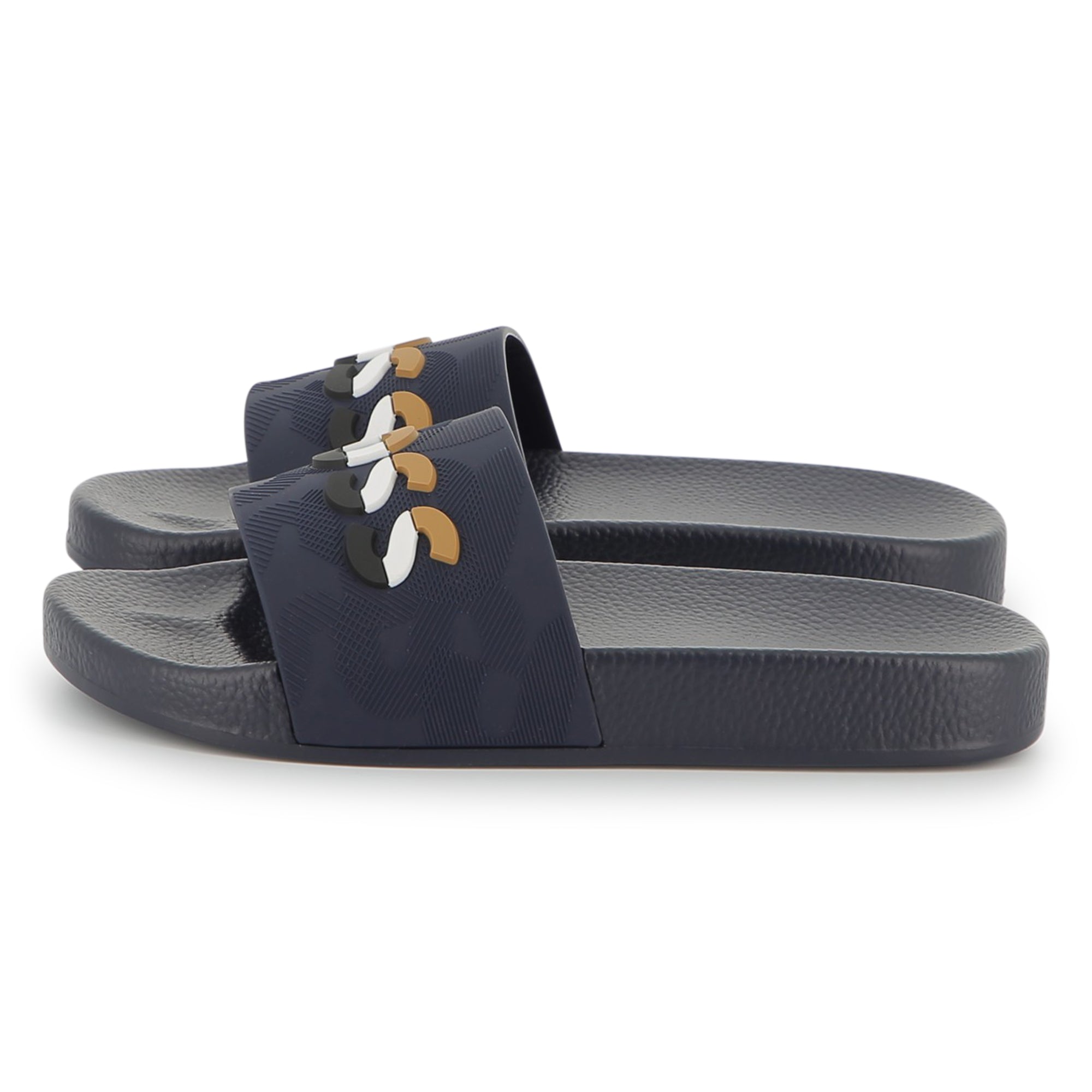 Boss Boys Navy Logo Slides