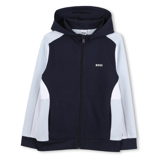 Boys Blue Hooded Cardigan