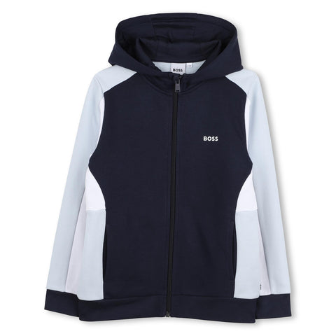Boss Boys Blue Hooded Cardigan