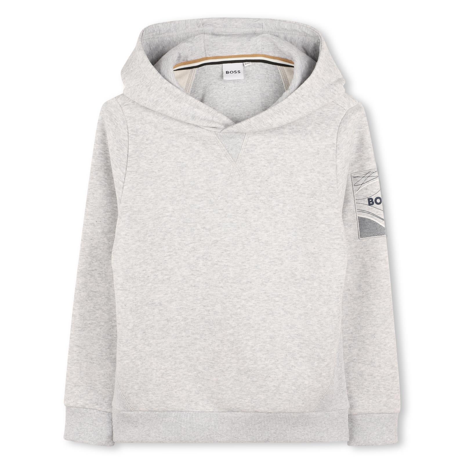 Boss Boys Grey Hooded Sweatshirt