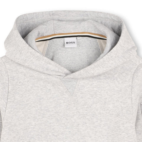 Boss Boys Grey Hooded Sweatshirt