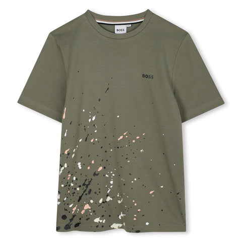 Boss Boys Khaki Short Sleeve T-Shirt