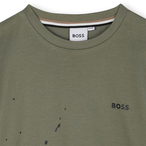 Boss Boys Khaki Short Sleeve T-Shirt