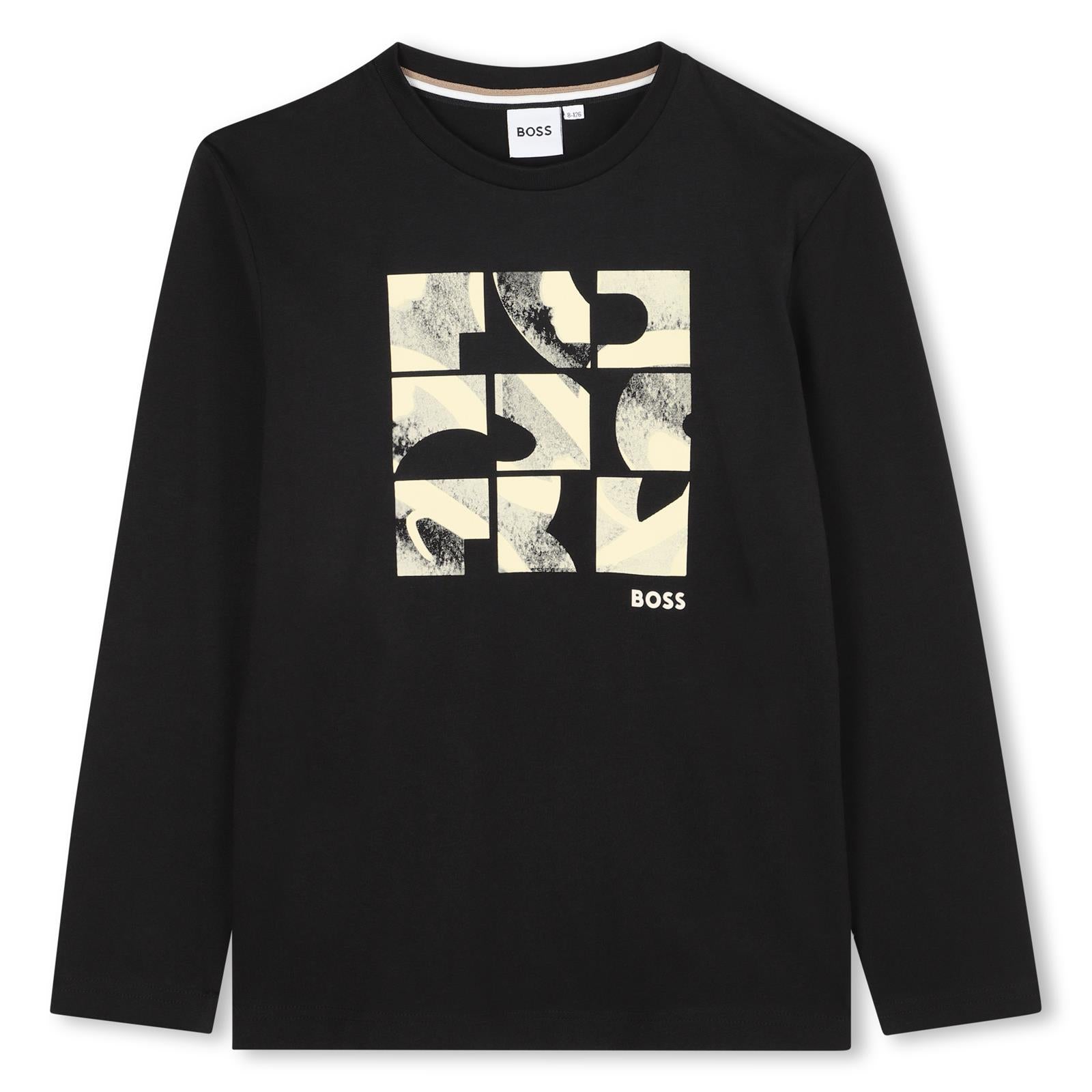 Boss Boys Black Long Sleeve T-Shirt