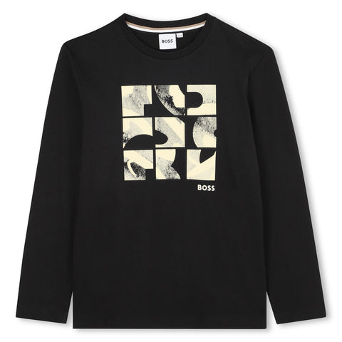 Boss Boys Black Long Sleeve T-Shirt