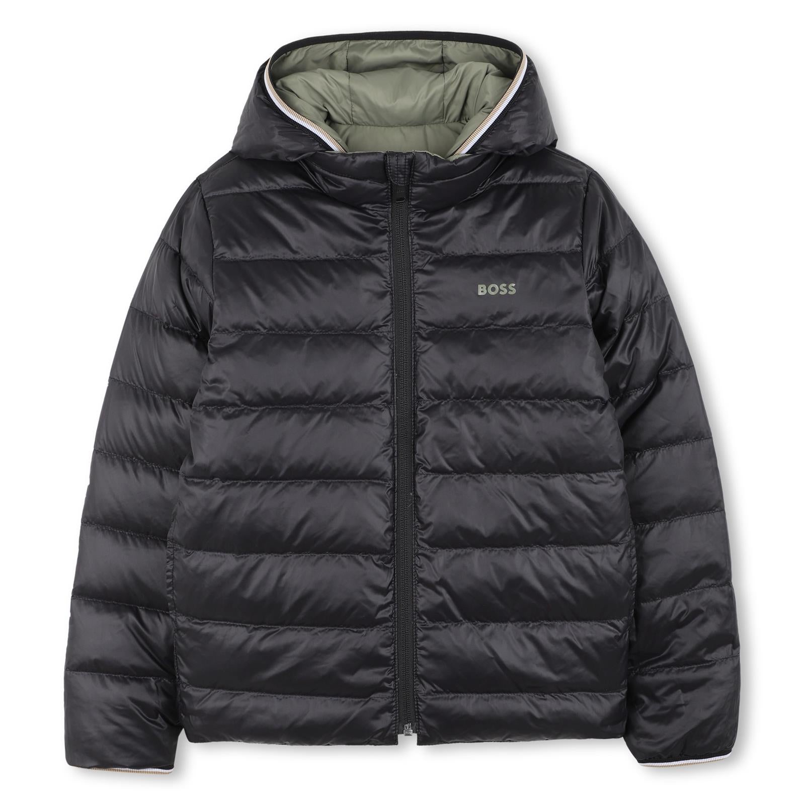Boss Boys Khaki Reversible Puffer Jacket