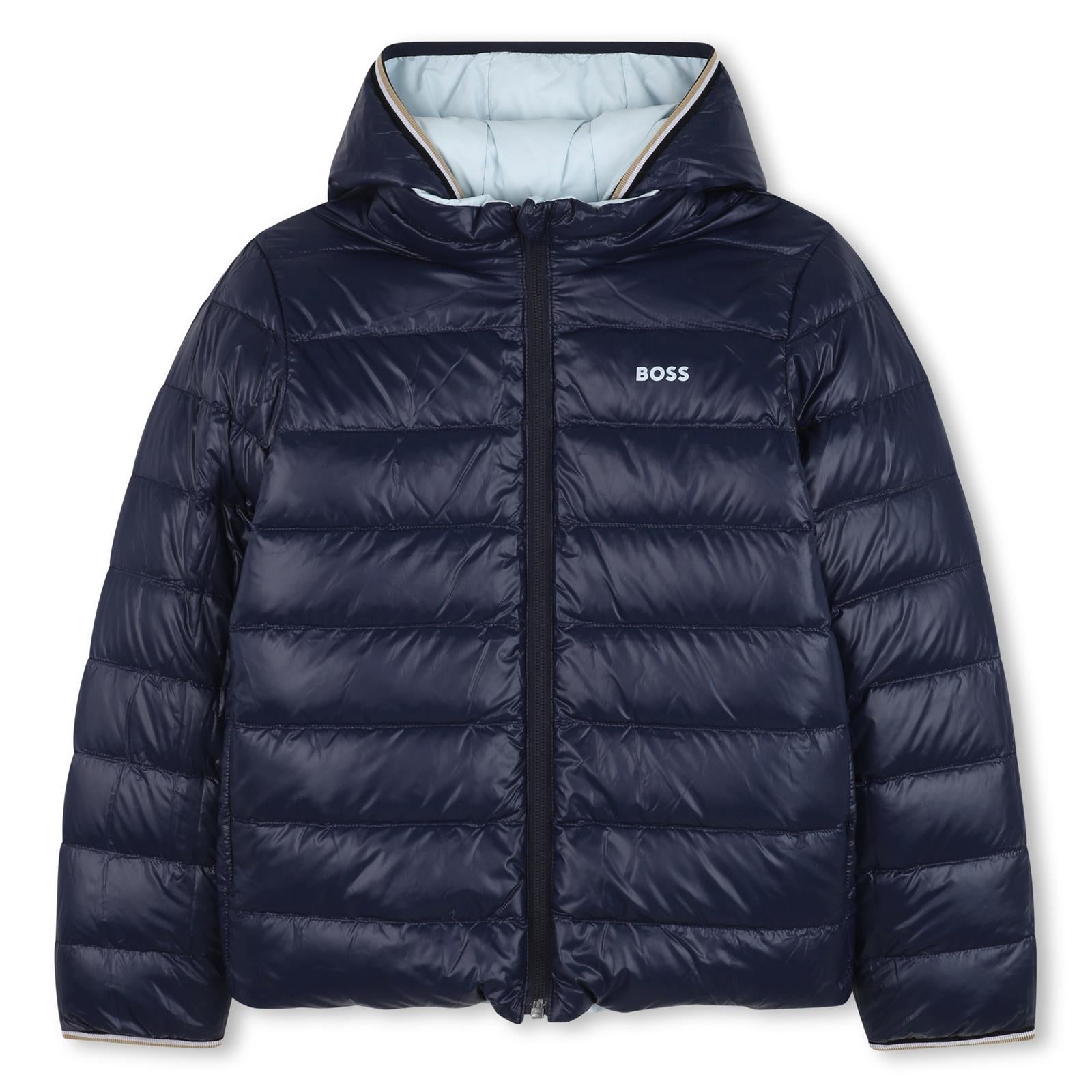 Boss Boys Blue Reversible Puffer Jacket