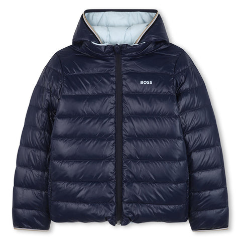 Boss Boys Blue Reversible Puffer Jacket