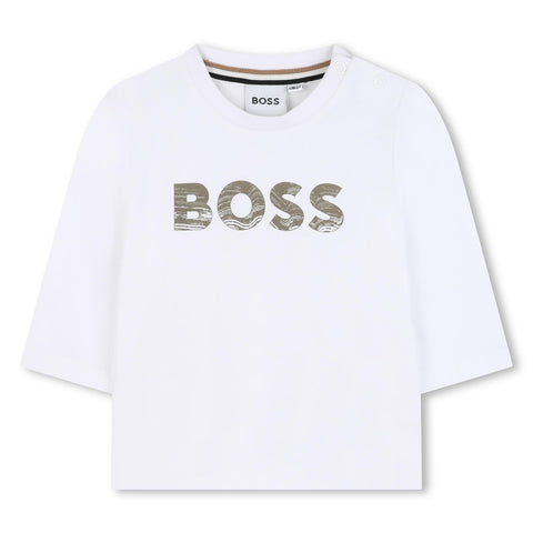 Boss Boys White Logo T-Shirt